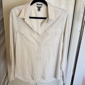 Eddie Bauer Cream Button-Up Blouse